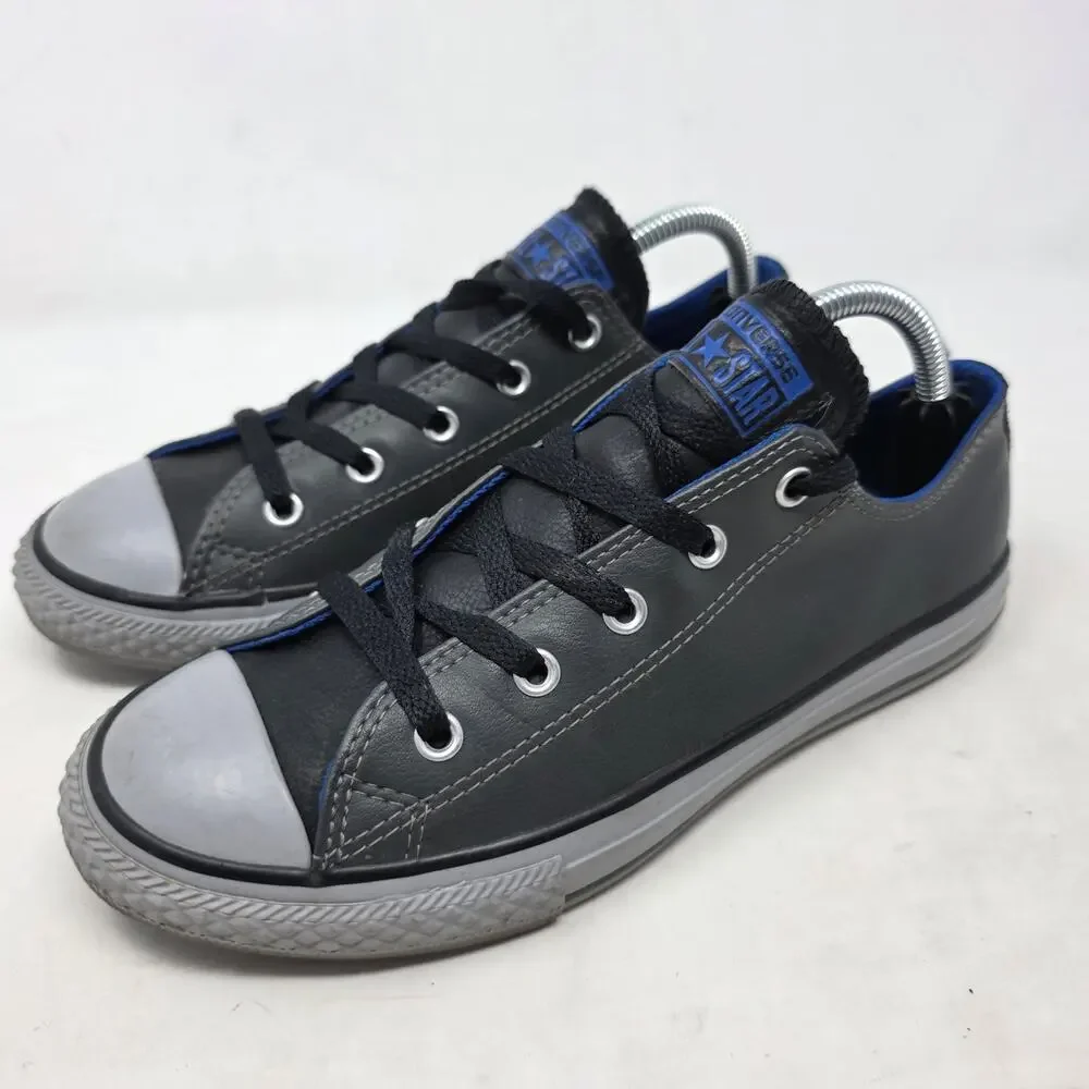 Converse Chuck Taylor All Star Low Black Blue Stitch Youth 4